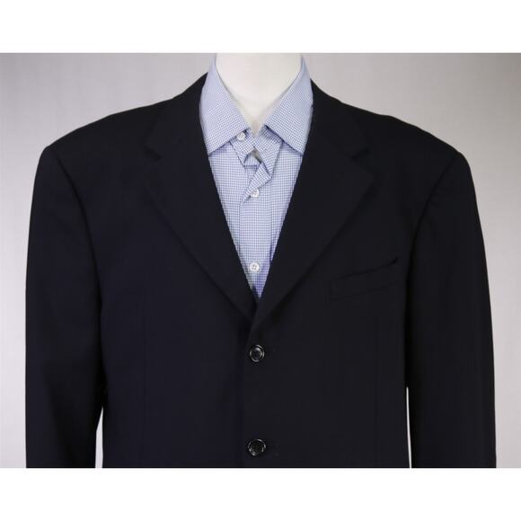 Armani Collezioni Men's Solid Black 3-Btn Wool Blazer Jacket 44S - Picture 3 of 8